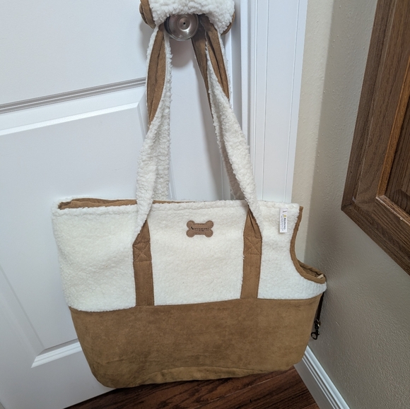 Brown and White Dog Carrier Tote - Picture 2 of 15
